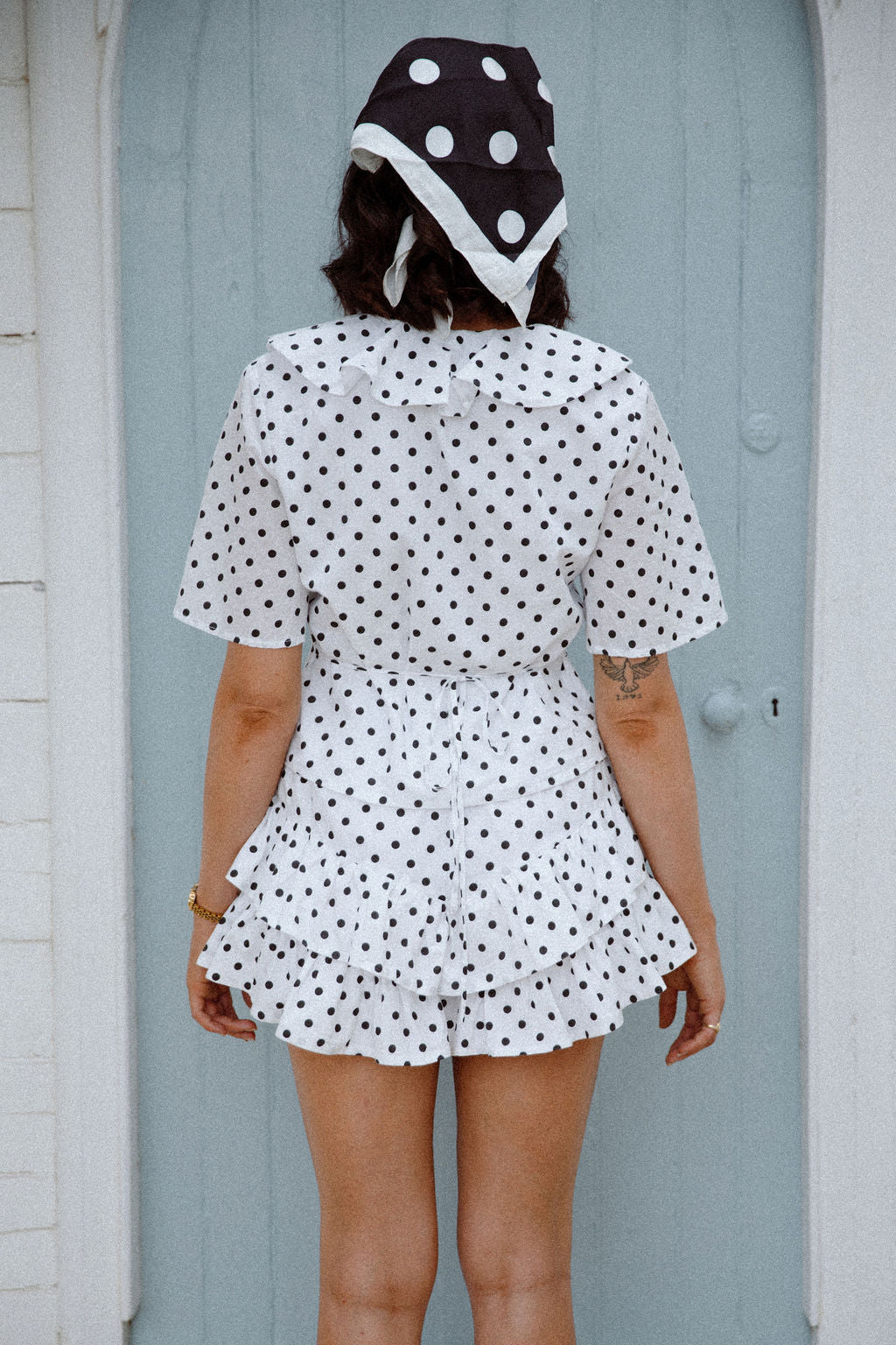 Lenni Ruffle Top | Polka Dot