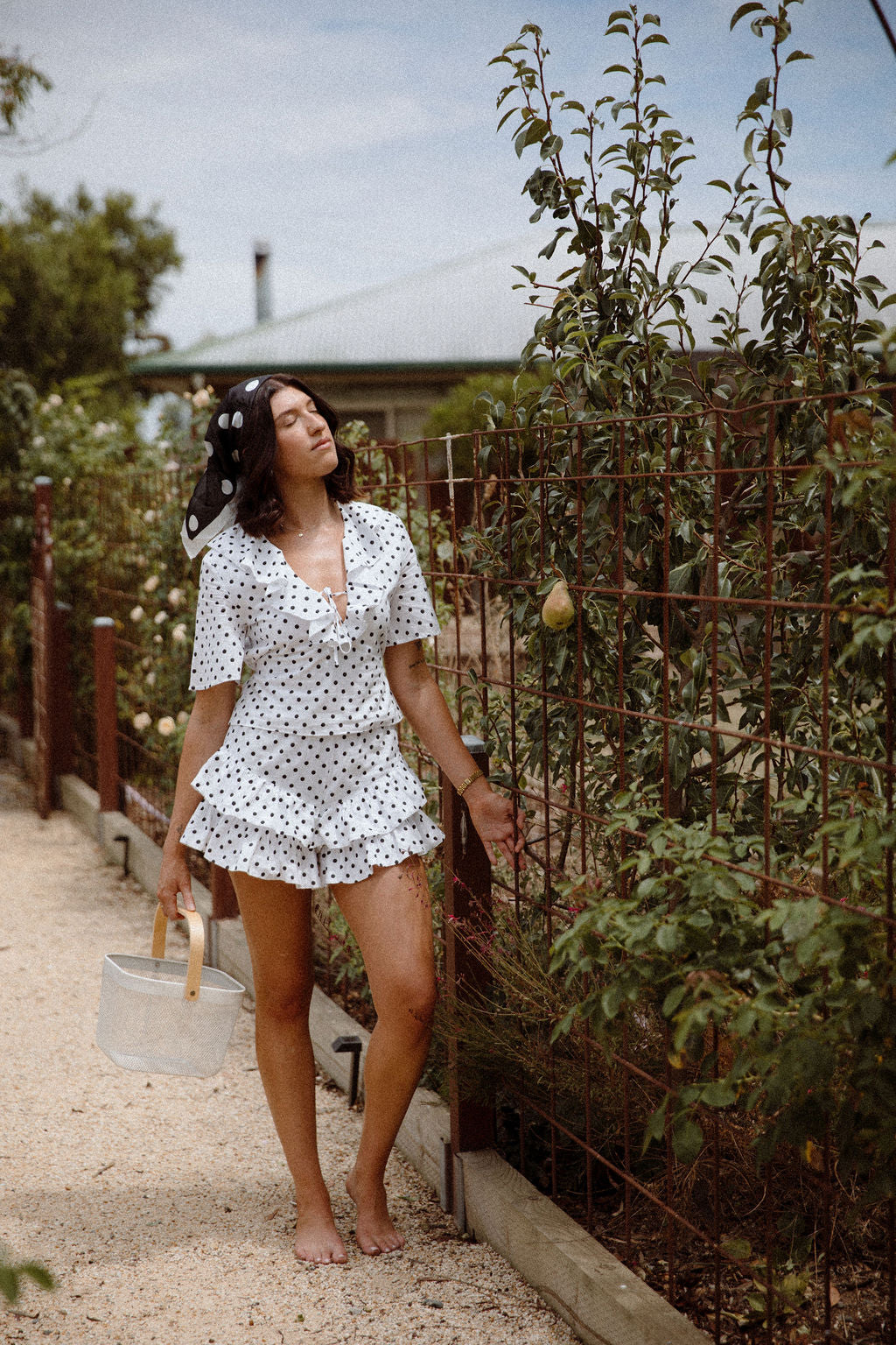 Lenni Ruffle Top | Polka Dot